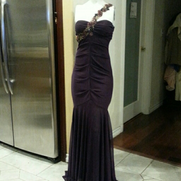 Xscape Strapless Twist Bodice Dress - Picture 1 of 7